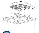 Piano Cottura A Gas Beko HIAW64225SXE 60CM 3+1 Work Acciaio Inox