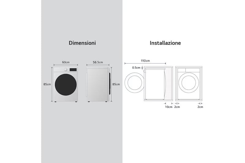 Lavatrice LG F4R3011NSWB 11 Kg 1400 giri AI DD™ Vapore Inverter Direct Drive Classe A-10%