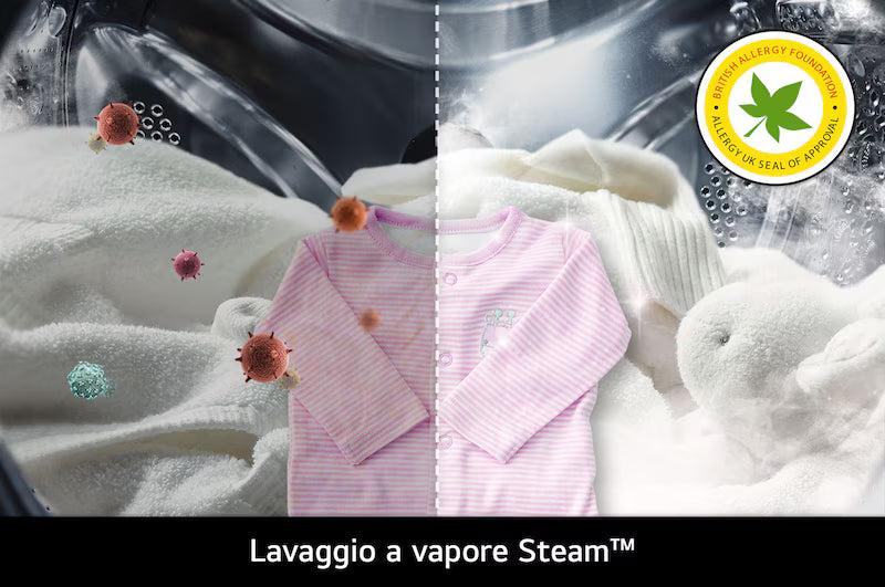 Lavasciuga LG D4R5010TSWS 10/6kg 1400 giri AI DD TurboWash 360 Vapore Allergy Care Classe D / A-10%