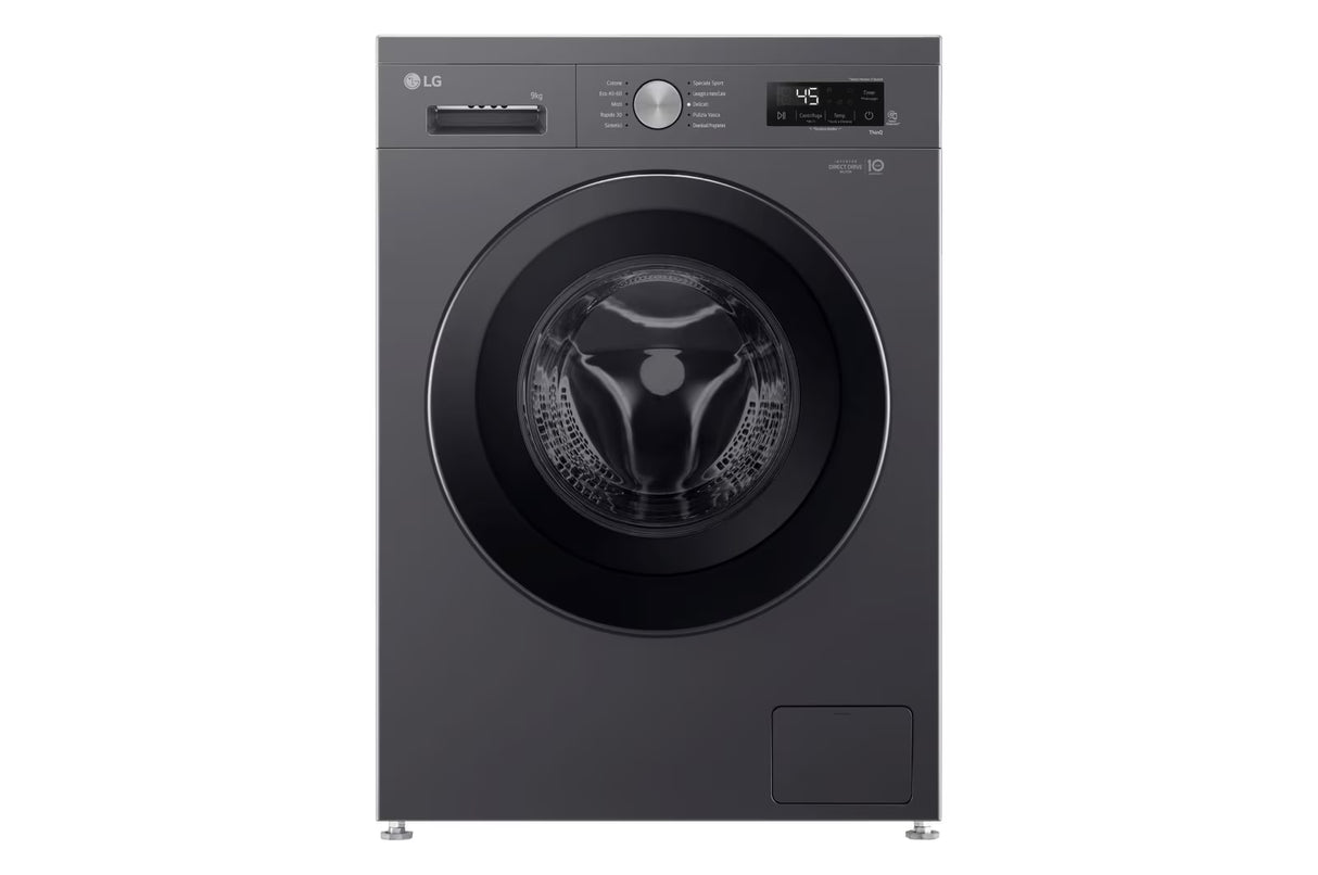 Lavatrice LG F4NX1009NMB Classe A Capacità 9 Kg Centrifuga 1400 Giri Colore Nero