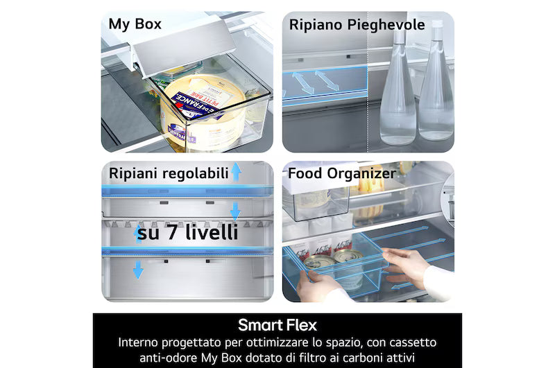 Frigorifero combinato LG GBBS726CPY 60 cm 375L AI Inverter Wi-Fi Metal Fresh Door Cooling Total No Frost Classe C