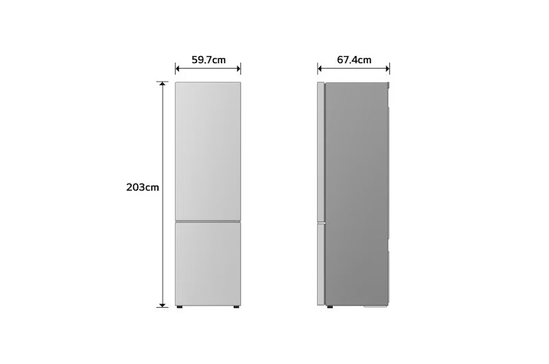 Frigorifero combinato LG GBBS726CPY 60 cm 375L AI Inverter Wi-Fi Metal Fresh Door Cooling Total No Frost Classe C