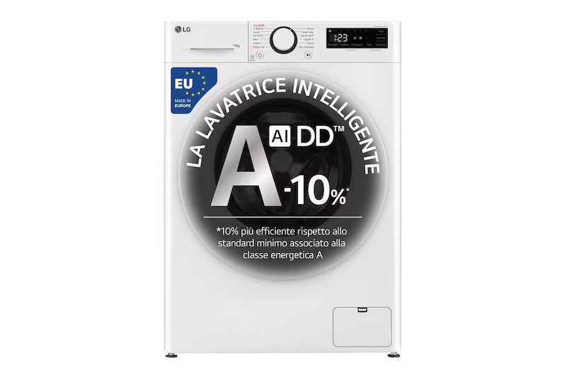 Lavatrice LG F4R3010NSWW 10kg AI DD™ 1400 giri Lavaggio a vapore Inverter Direct Drive Classe A-10%