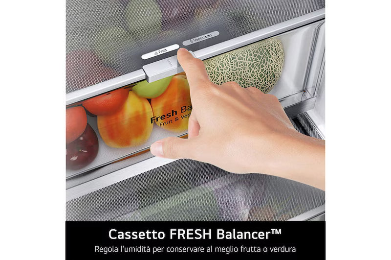 Frigorifero combinato LG GBBS726CPY 60 cm 375L AI Inverter Wi-Fi Metal Fresh Door Cooling Total No Frost Classe C