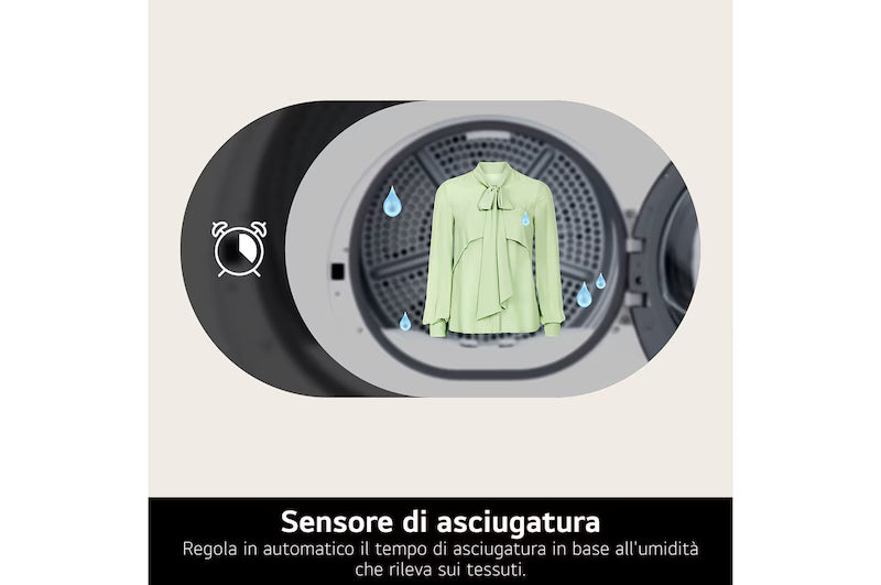 Asciugatrice LG RNA1008NWK 8 kg Pompa di Calore Classe A++ Bianco