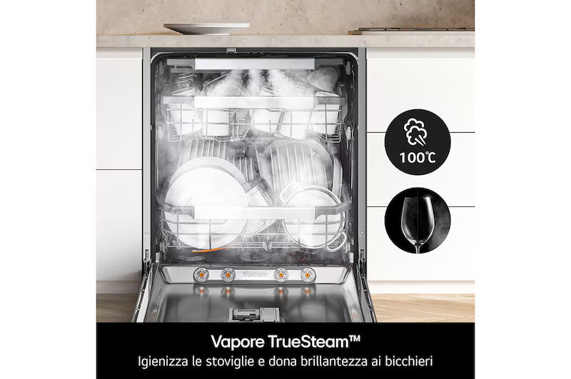 Lavastoviglie LG DF587HVS 14 coperti libera installazione Vapore Auto-apertura Wi-Fi 43 dB Classe A (-10%)