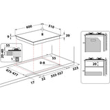 Piano Cottura A Gas Hotpoint PCN640 T (AN)R/HA 60 Cm 4 Fuochi Smaltato Nero